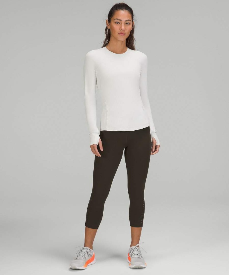 Camisa Manga Larga Lululemon It's Rulu Acanalado Mujer Blancas Chile | 438RZCPVB