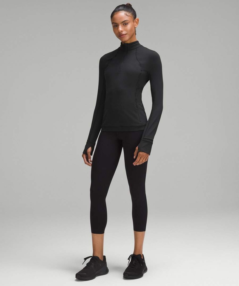 Camisa Manga Larga Lululemon It's Rulu Half Zip Mujer Negras Chile | 578KVGTJX