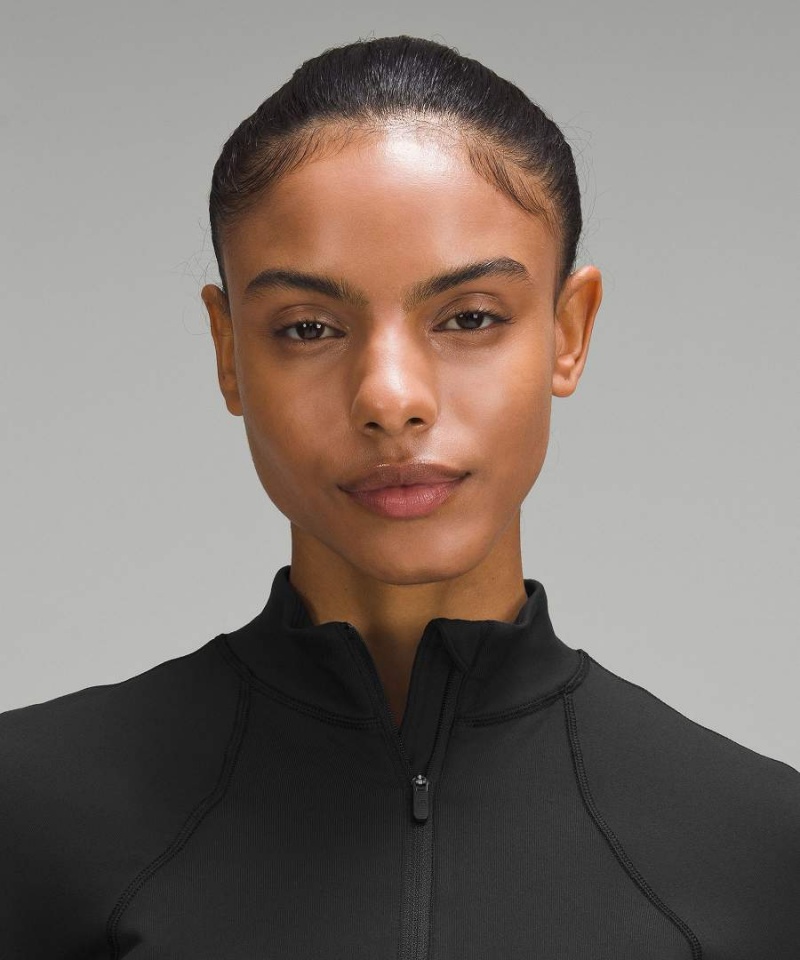 Camisa Manga Larga Lululemon It's Rulu Half Zip Mujer Negras Chile | 578KVGTJX