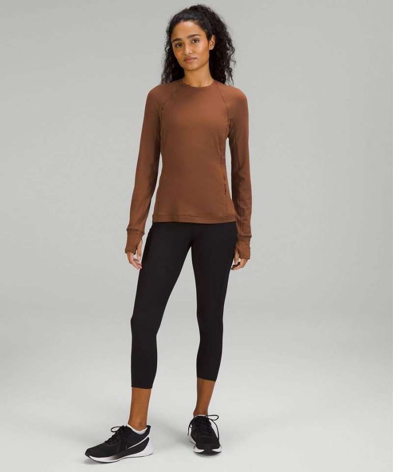 Camisa Manga Larga Lululemon It's Rulu Run Mujer Marrones Chile | 510SILDEM