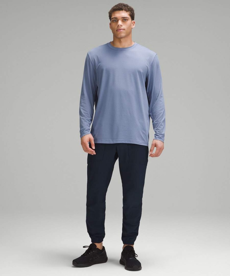 Camisa Manga Larga Lululemon License to Train Relaxed-Fit Hombre Azules Chile | 486EPBSFR