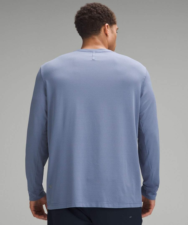 Camisa Manga Larga Lululemon License to Train Relaxed-Fit Hombre Azules Chile | 486EPBSFR
