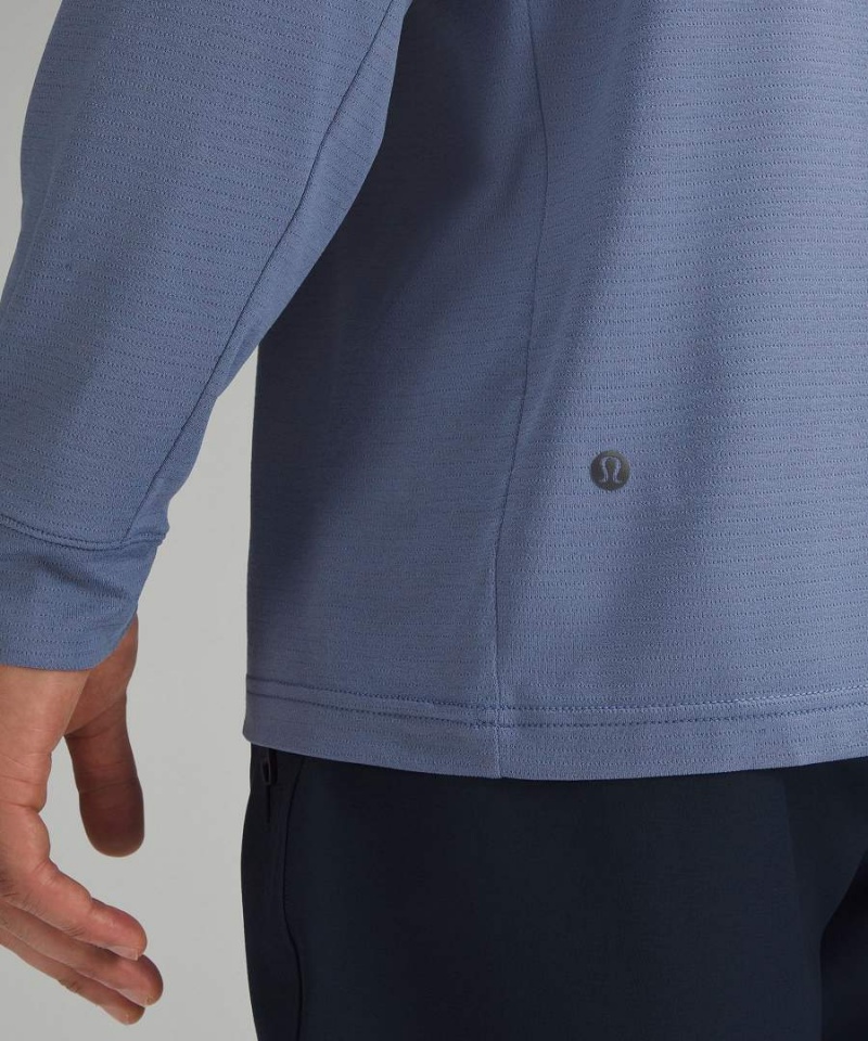 Camisa Manga Larga Lululemon License to Train Relaxed-Fit Hombre Azules Chile | 486EPBSFR