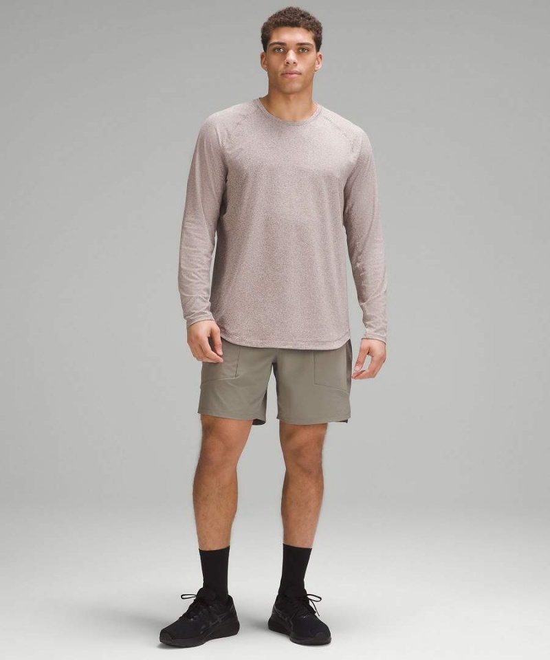 Camisa Manga Larga Lululemon License to Train Hombre Gris Blancas Chile | 074SFYHMG