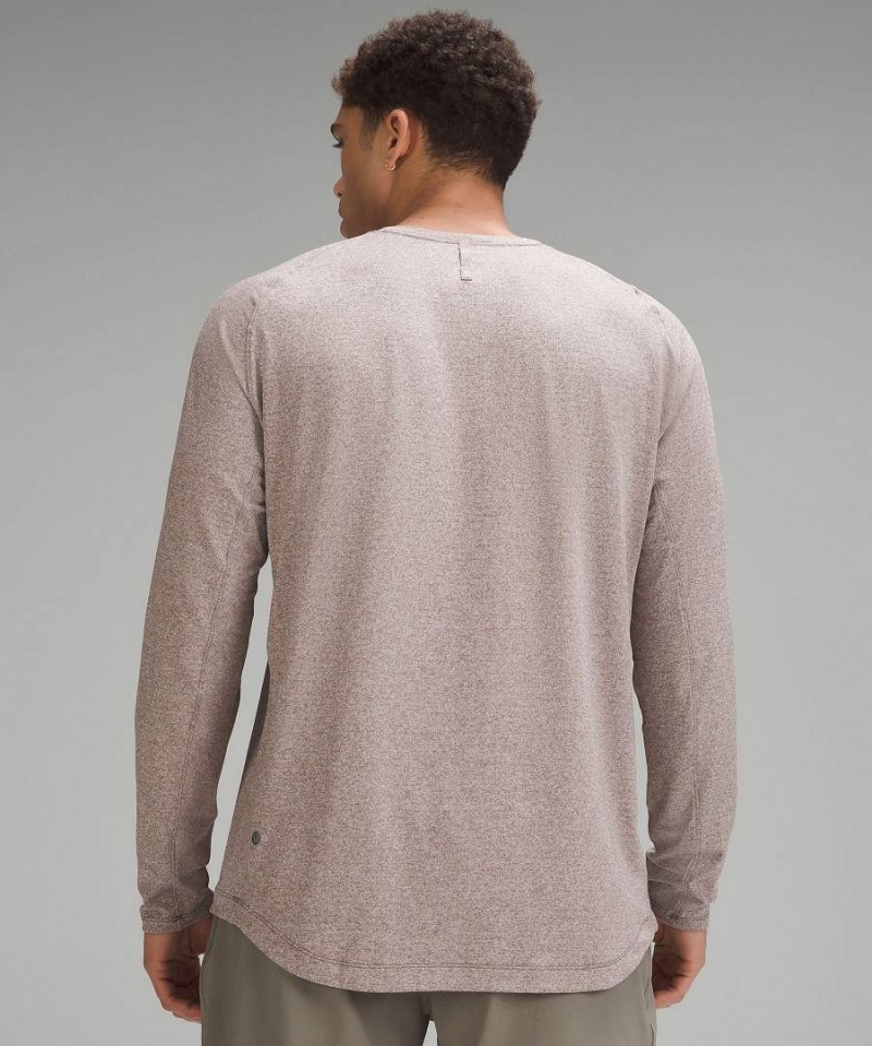 Camisa Manga Larga Lululemon License to Train Hombre Gris Blancas Chile | 074SFYHMG