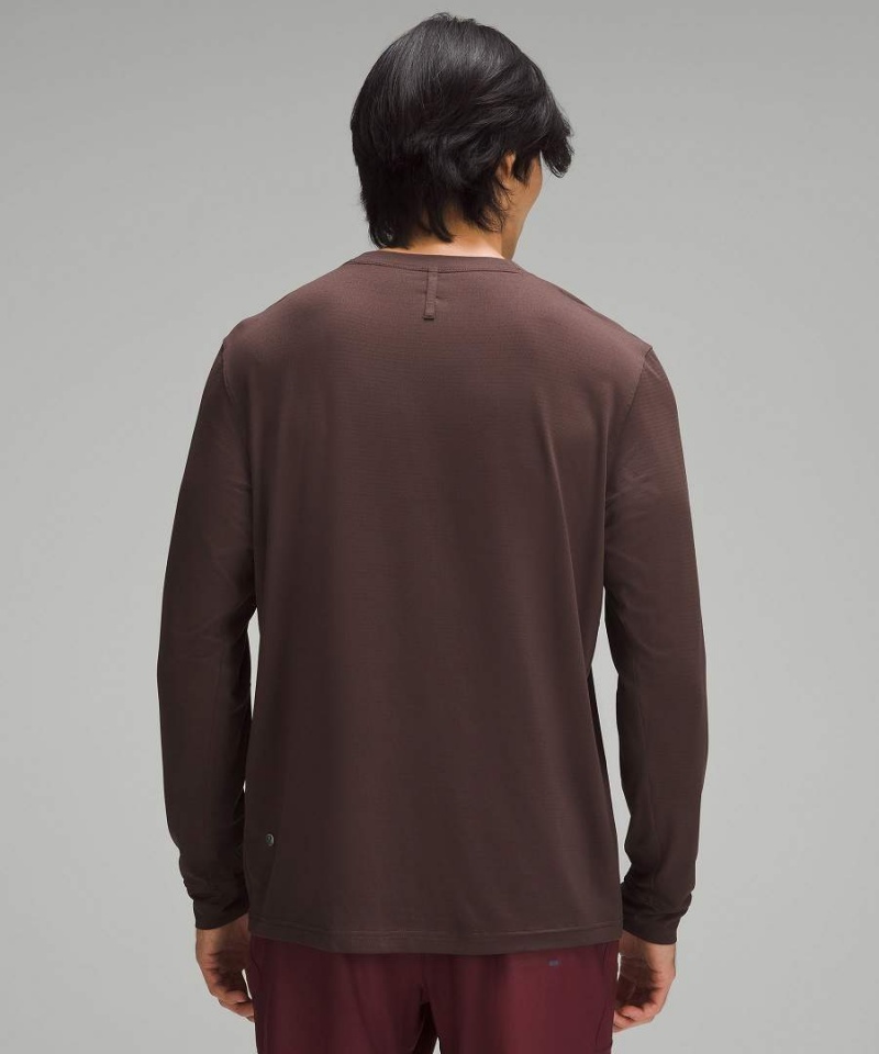 Camisa Manga Larga Lululemon License to Train Relaxed-Fit Hombre Chocolate Chile | 974ZFTSUR