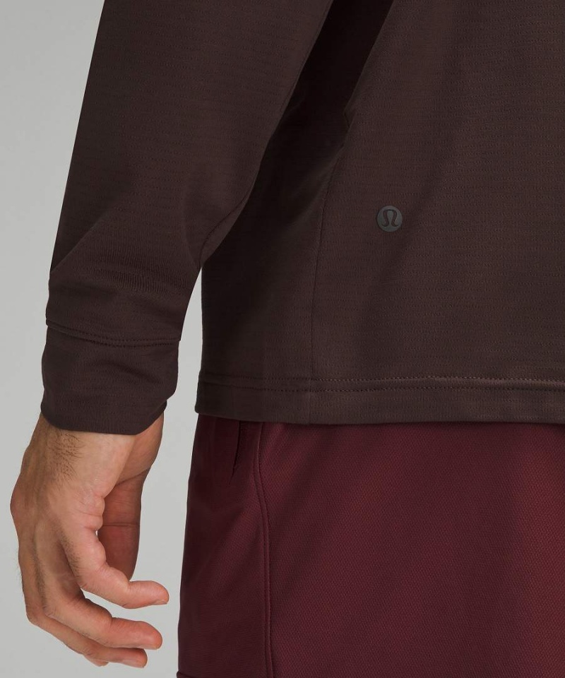 Camisa Manga Larga Lululemon License to Train Relaxed-Fit Hombre Chocolate Chile | 974ZFTSUR