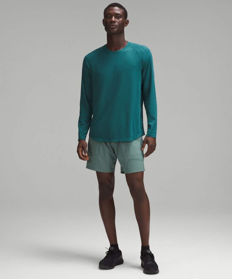 Camisa Manga Larga Lululemon License to Train Hombre Turquesa Chile | 685RMLNVB