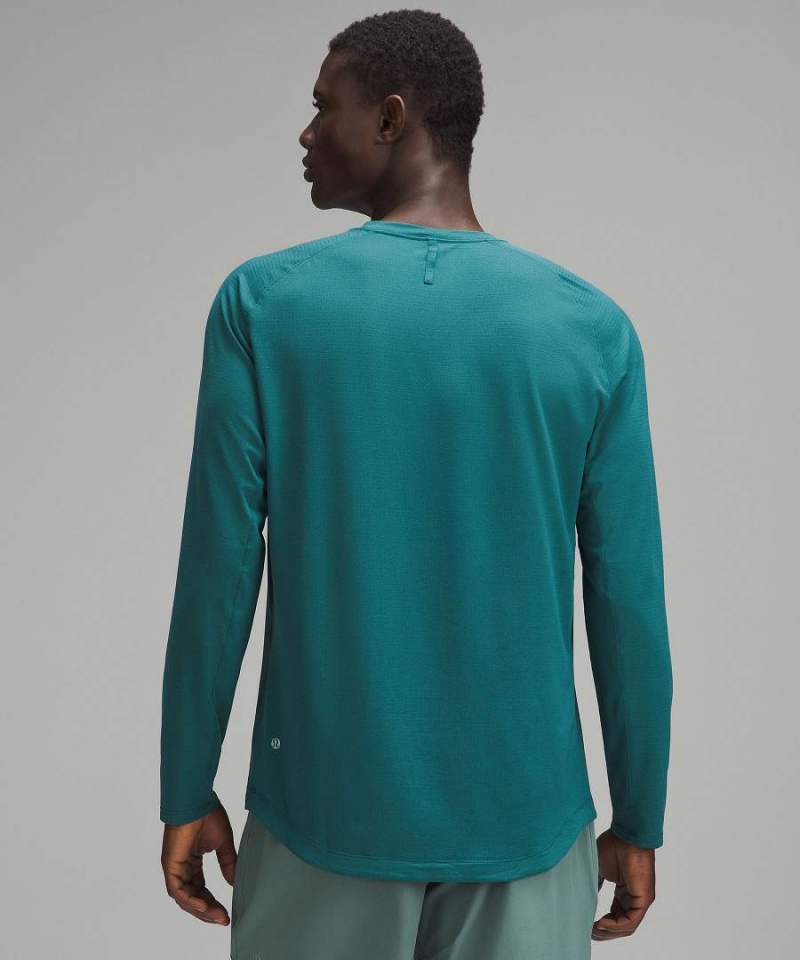 Camisa Manga Larga Lululemon License to Train Hombre Turquesa Chile | 685RMLNVB