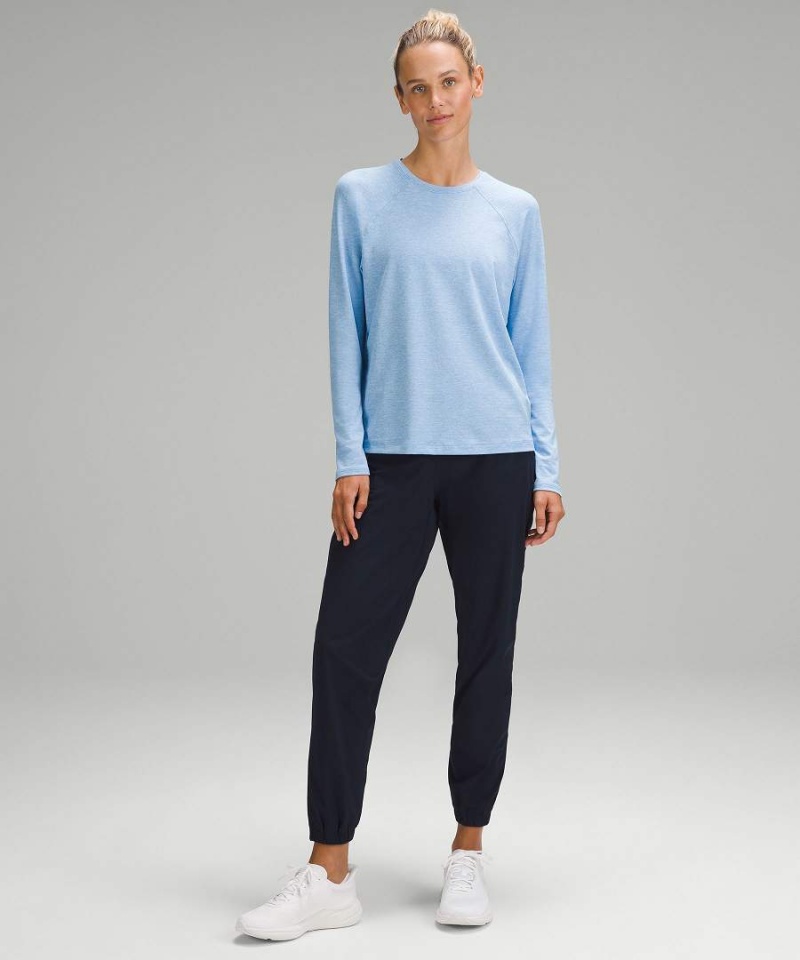 Camisa Manga Larga Lululemon License to Train Classic-Fit Mujer Azules Chile | 598XOWUBR