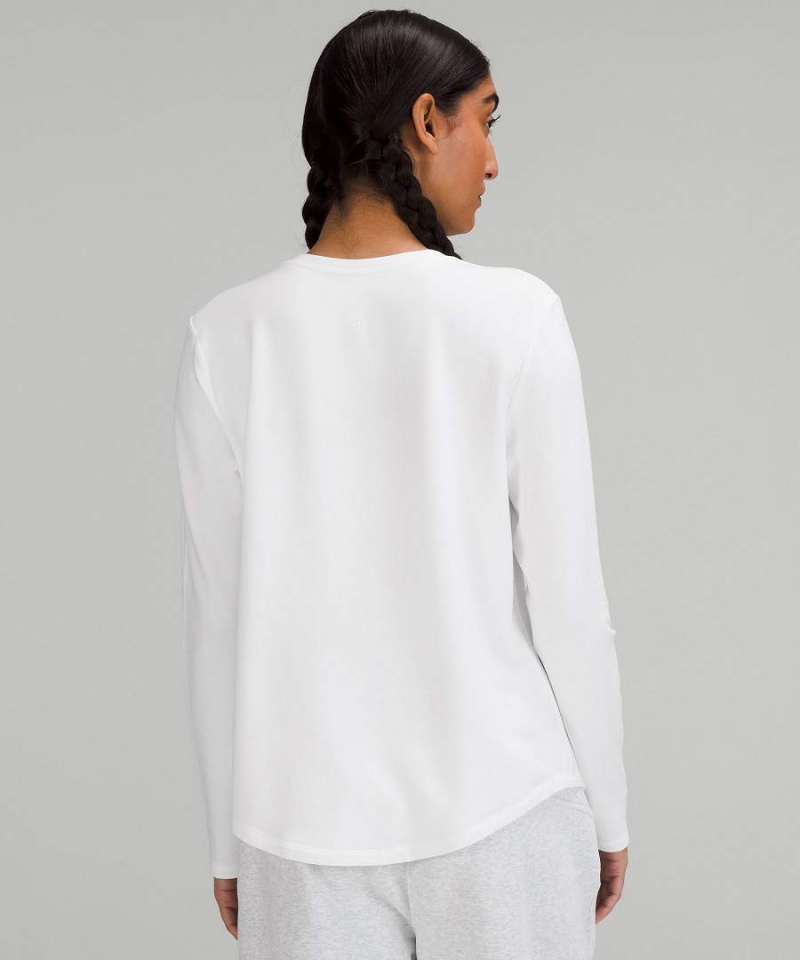 Camisa Manga Larga Lululemon Love Modal Fleece Mujer Blancas Chile | 753AVKTGS
