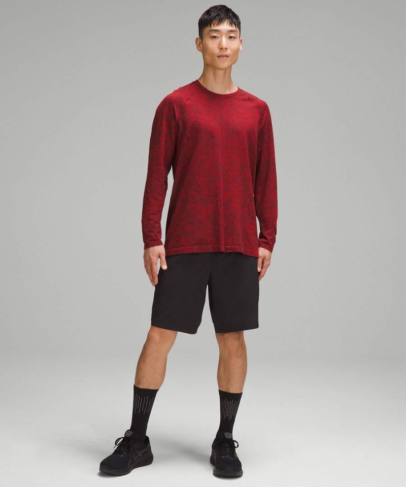 Camisa Manga Larga Lululemon Lunar New Year Metal Vent Tech Hombre Rojas Oscuro Chile | 948WVRXNK