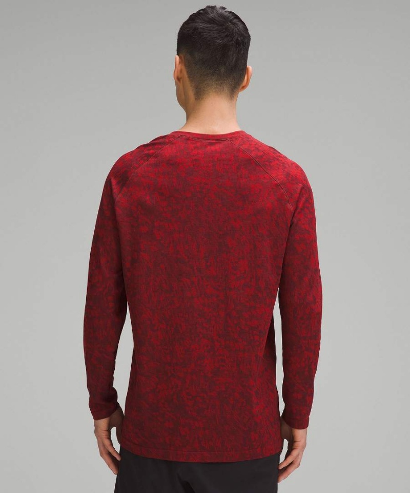Camisa Manga Larga Lululemon Lunar New Year Metal Vent Tech Hombre Rojas Oscuro Chile | 948WVRXNK
