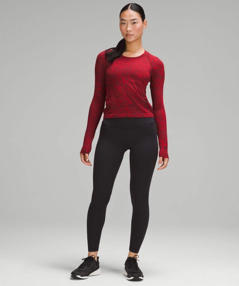 Camisa Manga Larga Lululemon Lunar New Year Swiftly Tech 2.0 Race Length Mujer Rojas Oscuro Chile | 071ICMENB
