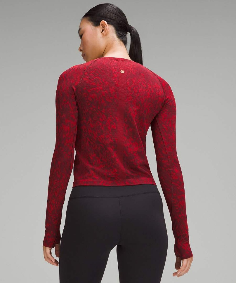 Camisa Manga Larga Lululemon Lunar New Year Swiftly Tech 2.0 Race Length Mujer Rojas Oscuro Chile | 071ICMENB