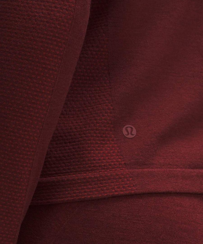 Camisa Manga Larga Lululemon Merino Lana-Blend Base Layer Half Zip Mujer Rojas Burdeos Chile | 348YQFJVD