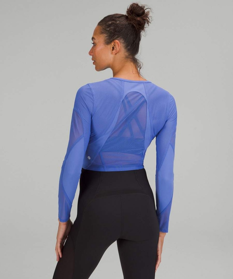 Camisa Manga Larga Lululemon Mesh Panelled Entrenamiento Mujer Indigo Chile | 849XKNMYR