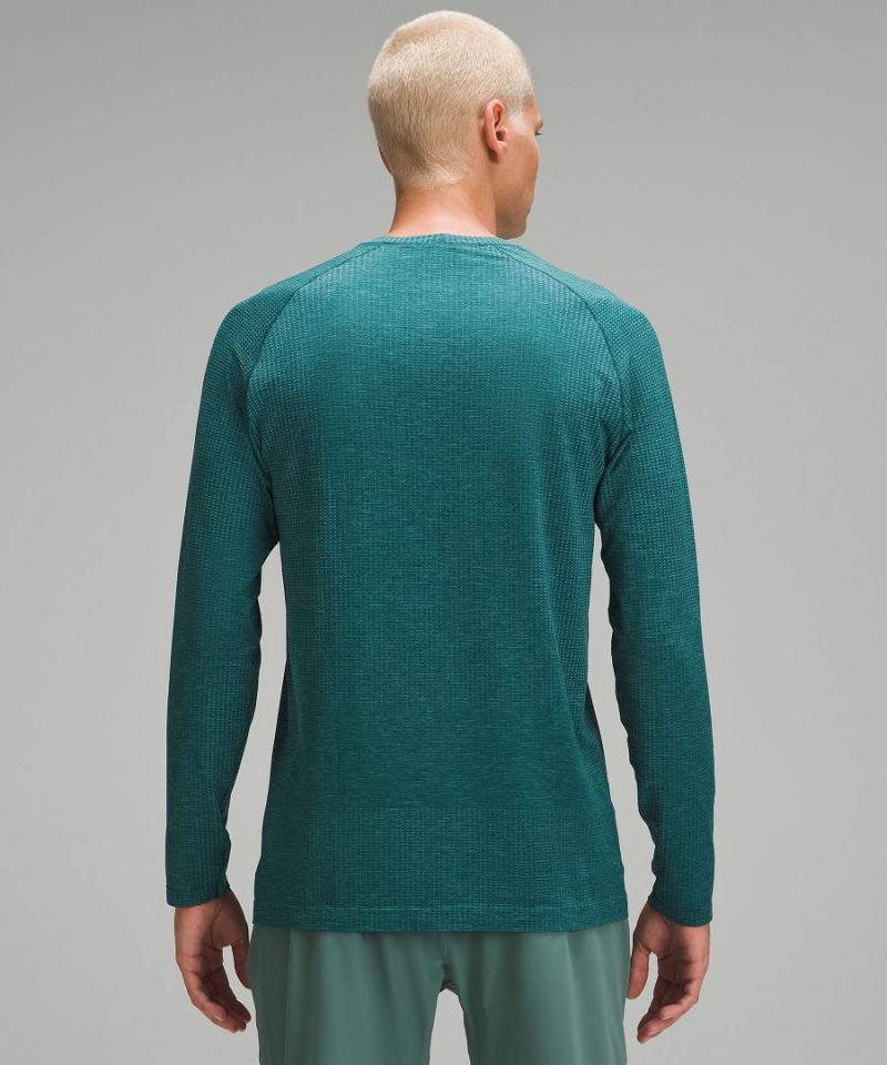 Camisa Manga Larga Lululemon Metal Vent Tech Hombre Turquesa Chile | 648KBSXYN