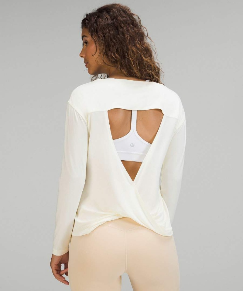 Camisa Manga Larga Lululemon Modal-Blend Open-Back Mujer Limón Chile | 287XVCRYA