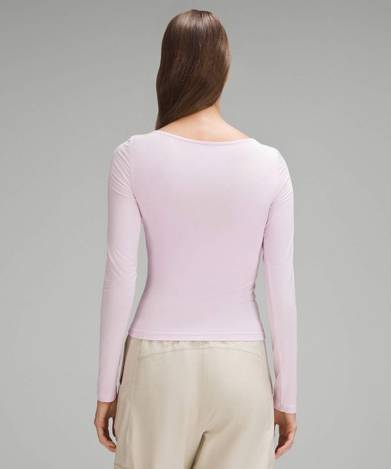 Camisa Manga Larga Lululemon Modal-Silk Blend V-Neck Mujer Rosas Chile | 062ETQXRA