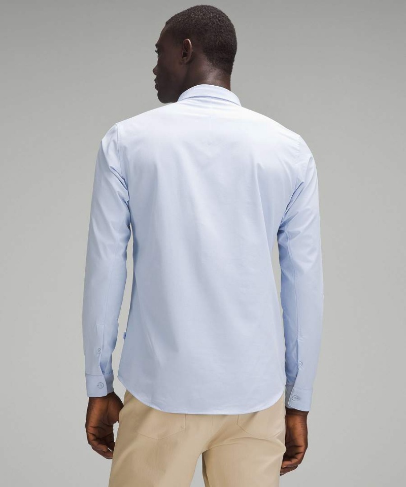 Camisa Manga Larga Lululemon New Venture Slim-Fit Hombre Azules Beige Chile | 658ORNPQS