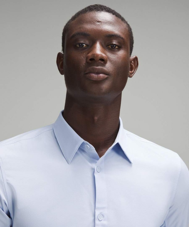 Camisa Manga Larga Lululemon New Venture Slim-Fit Hombre Azules Beige Chile | 658ORNPQS