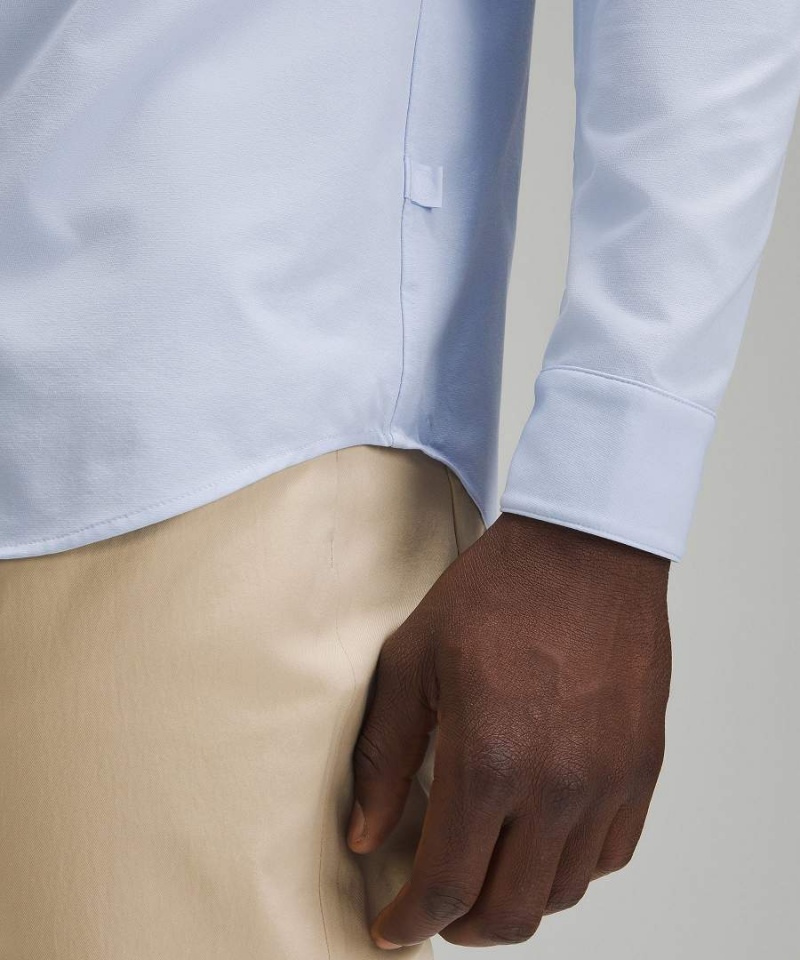 Camisa Manga Larga Lululemon New Venture Slim-Fit Hombre Azules Beige Chile | 658ORNPQS