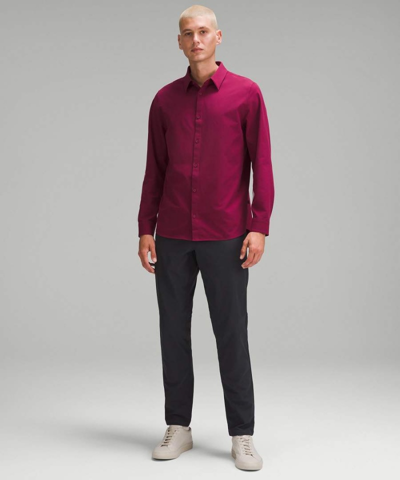 Camisa Manga Larga Lululemon New Venture Classic-Fit Hombre Burdeos Chile | 278NWLOUP