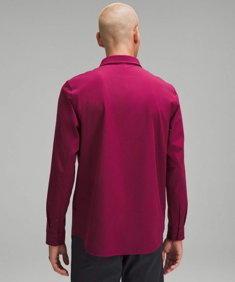 Camisa Manga Larga Lululemon New Venture Classic-Fit Hombre Burdeos Chile | 278NWLOUP