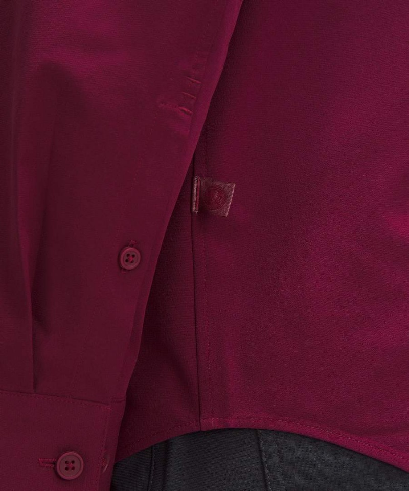 Camisa Manga Larga Lululemon New Venture Classic-Fit Hombre Burdeos Chile | 278NWLOUP