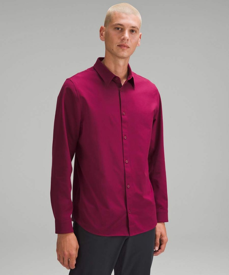 Camisa Manga Larga Lululemon New Venture Classic-Fit Hombre Burdeos Chile | 278NWLOUP