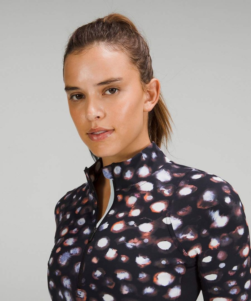Camisa Manga Larga Lululemon Nulux Half-Zip Mujer Naranjas Multicolor Chile | 046VIQJKW