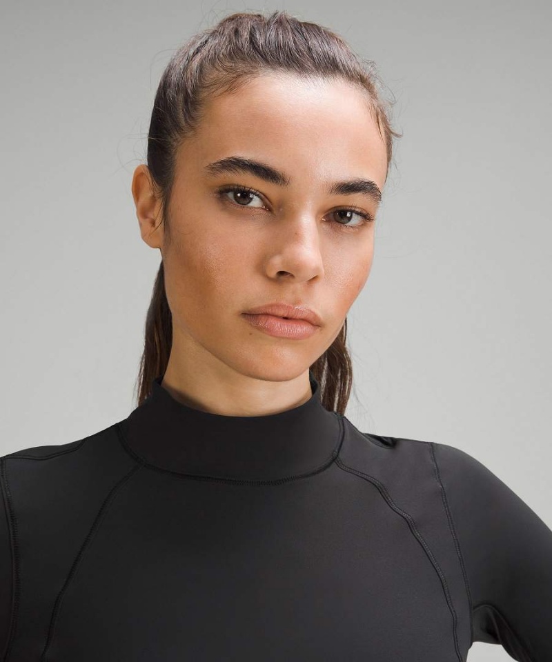 Camisa Manga Larga Lululemon Nulux Mockneck Mujer Negras Chile | 043UCESNR