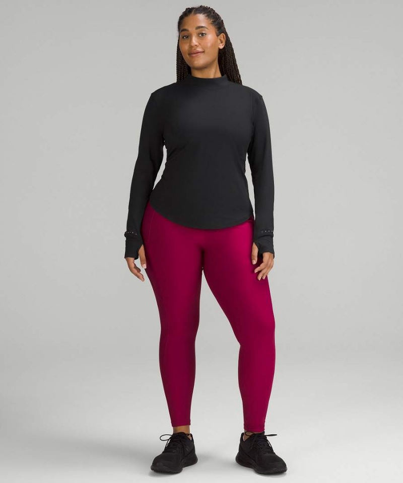 Camisa Manga Larga Lululemon Rulu Correr Mockneck Mujer Negras Chile | 538CZEQOY