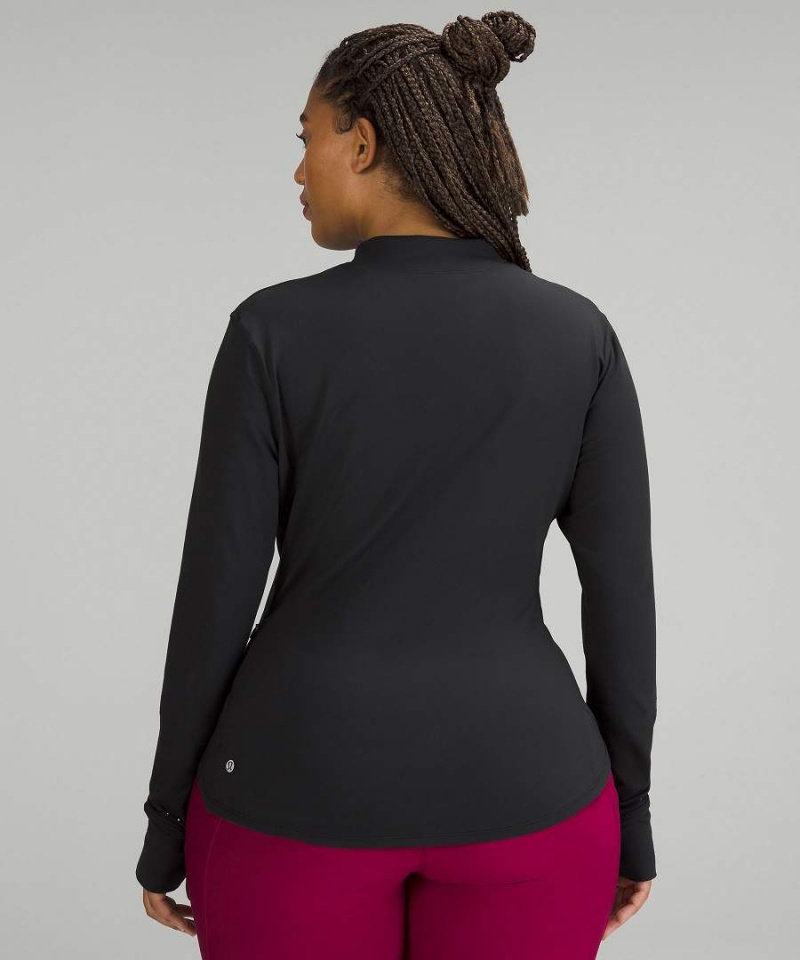 Camisa Manga Larga Lululemon Rulu Correr Mockneck Mujer Negras Chile | 538CZEQOY