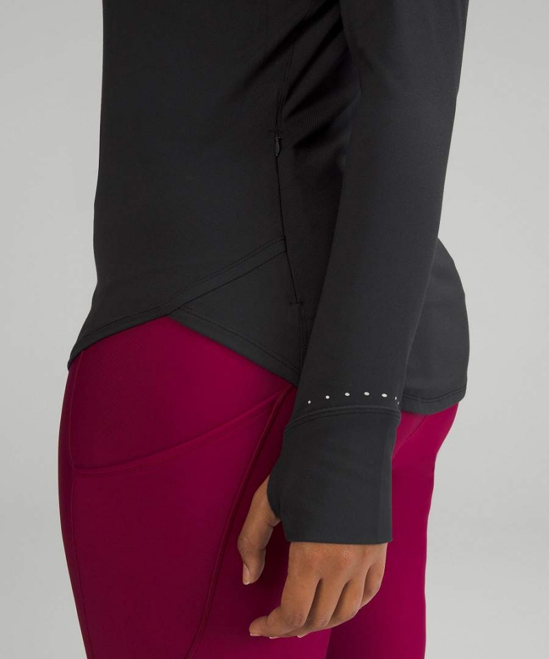 Camisa Manga Larga Lululemon Rulu Correr Mockneck Mujer Negras Chile | 538CZEQOY