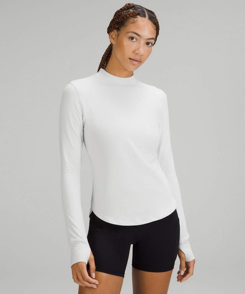 Camisa Manga Larga Lululemon Rulu Correr Mock-Neck Mujer Blancas Chile | 134ESIBFD