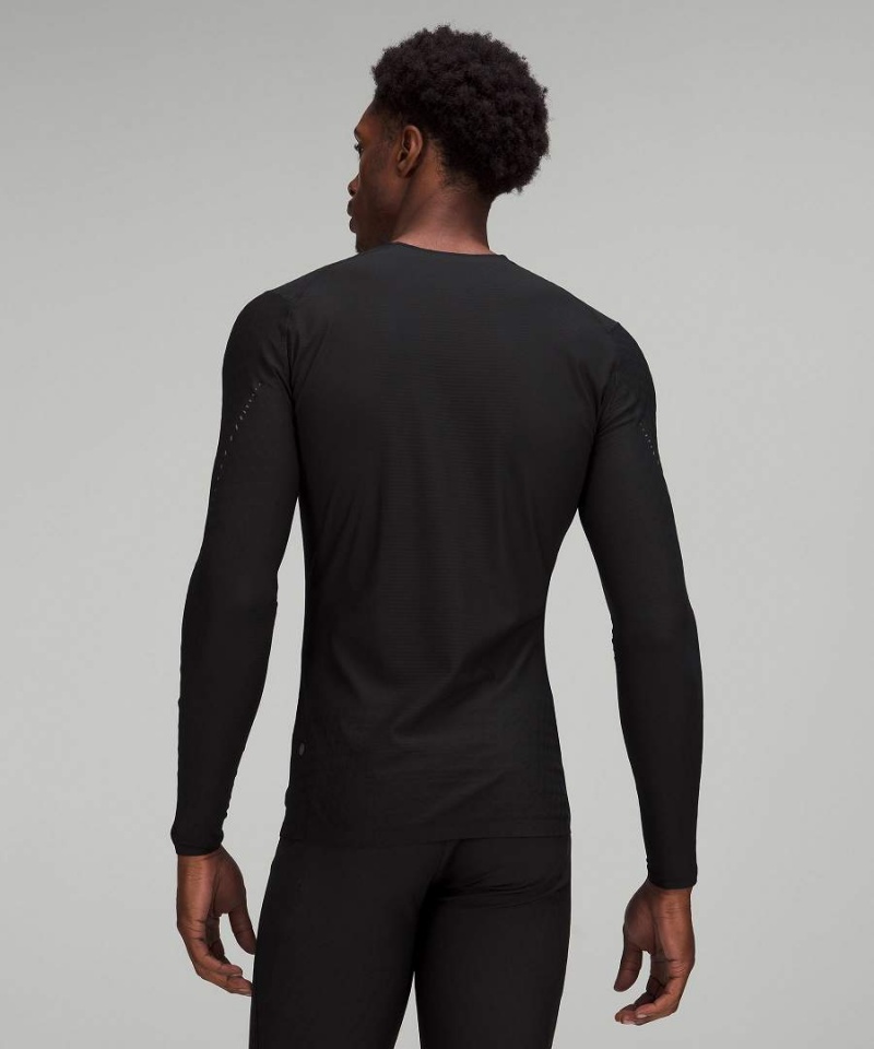 Camisa Manga Larga Lululemon SenseKnit Correr Hombre Negras Chile | 791KDINER