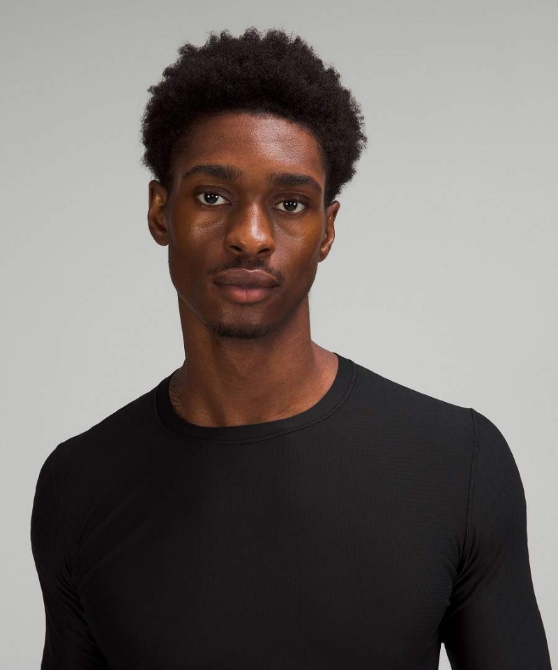 Camisa Manga Larga Lululemon SenseKnit Correr Hombre Negras Chile | 791KDINER