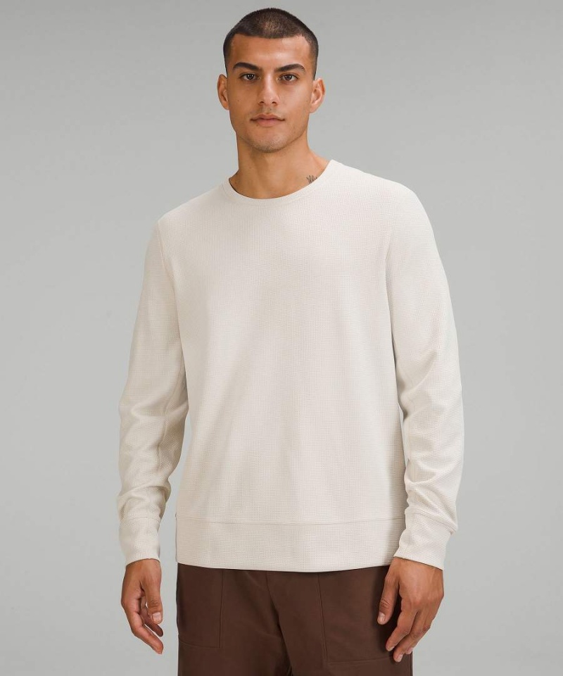 Camisa Manga Larga Lululemon Shift Stitch Crew Hombre Blancas Chile | 637EQVMOA