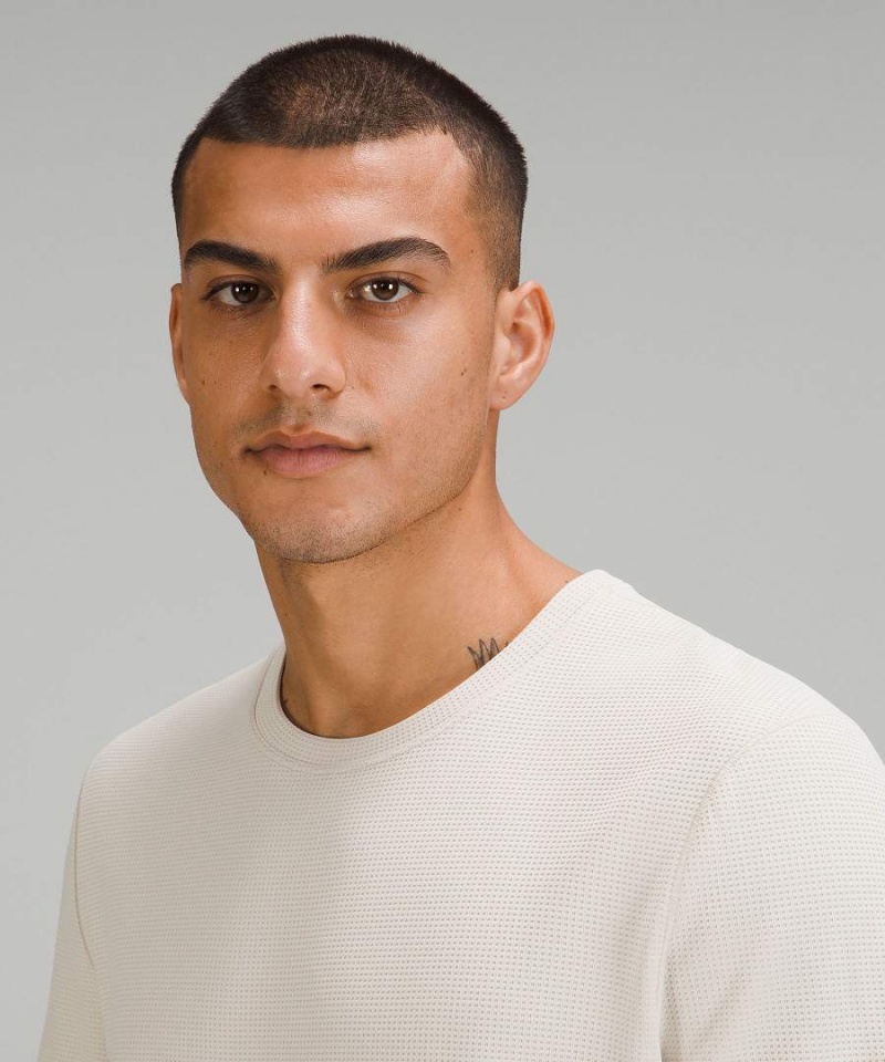 Camisa Manga Larga Lululemon Shift Stitch Crew Hombre Blancas Chile | 637EQVMOA