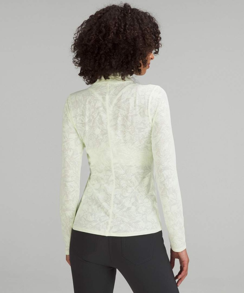 Camisa Manga Larga Lululemon Slim-Fit Jacquard Turtleneck Mujer Blancas Chile | 978JDYWIP