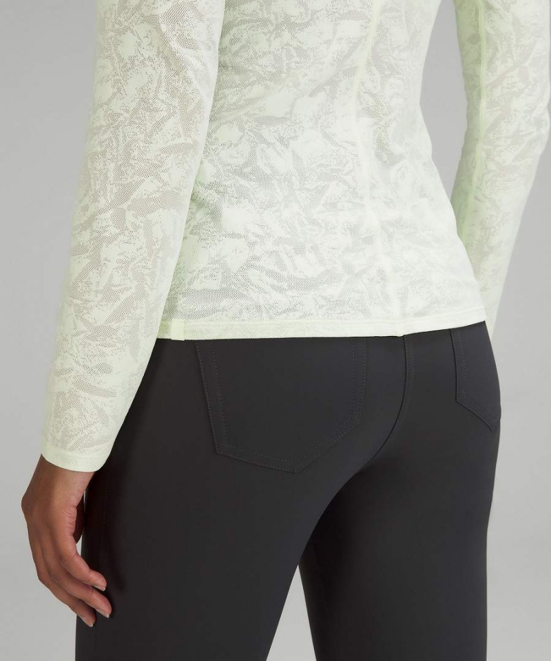 Camisa Manga Larga Lululemon Slim-Fit Jacquard Turtleneck Mujer Blancas Chile | 978JDYWIP
