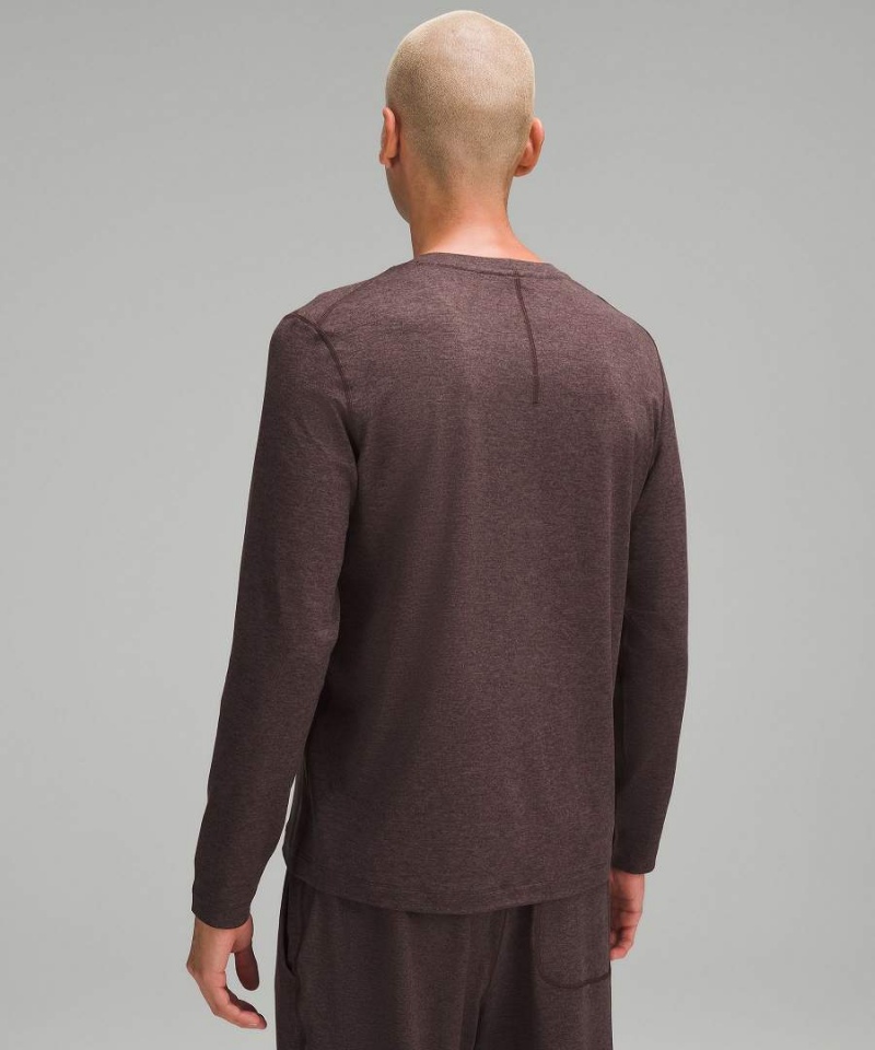 Camisa Manga Larga Lululemon Soft Jersey Hombre Chocolate Chile | 894EZVMRQ