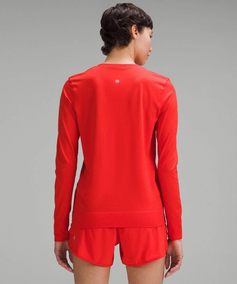 Camisa Manga Larga Lululemon Swiftly Relaxed Mujer Rojas Chile | 795GZFEOL