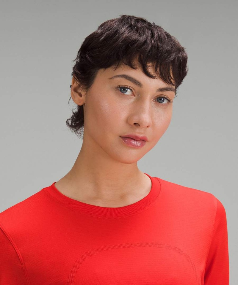 Camisa Manga Larga Lululemon Swiftly Relaxed Mujer Rojas Chile | 795GZFEOL