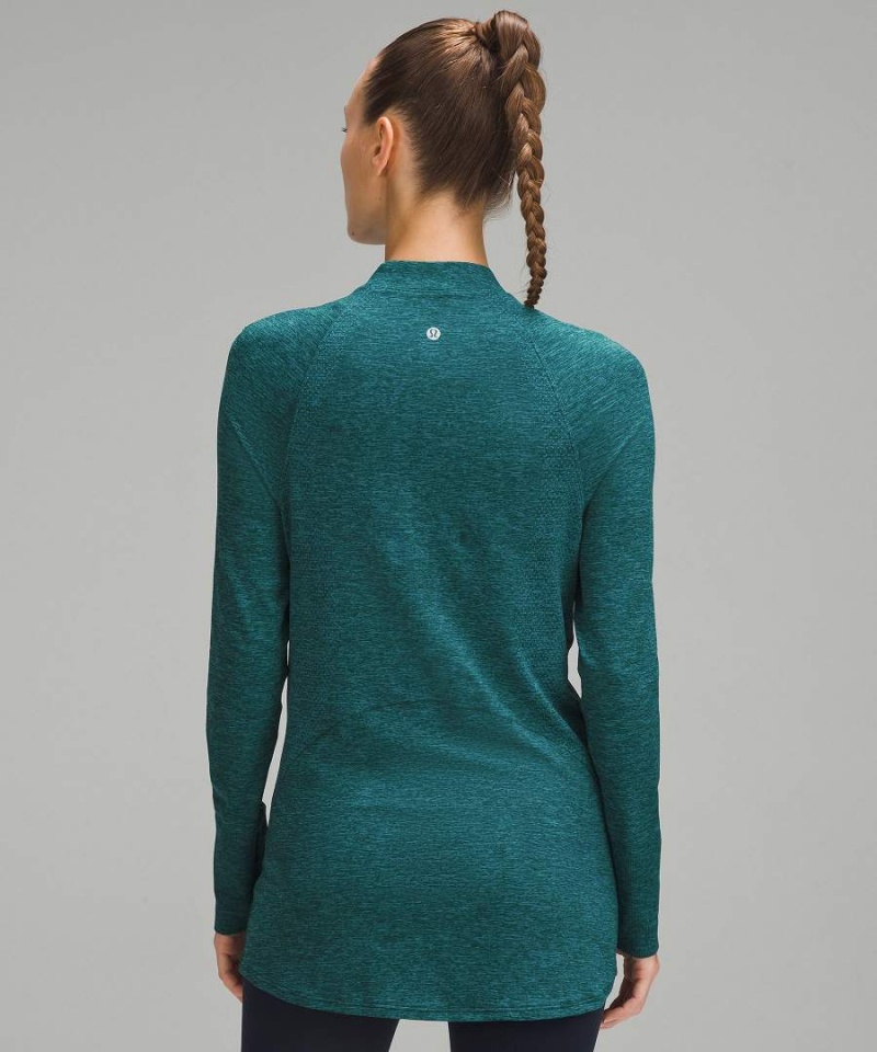 Camisa Manga Larga Lululemon Swiftly Relaxed Long-Length Half Zip Mujer Turquesa Chile | 671LIMYGQ