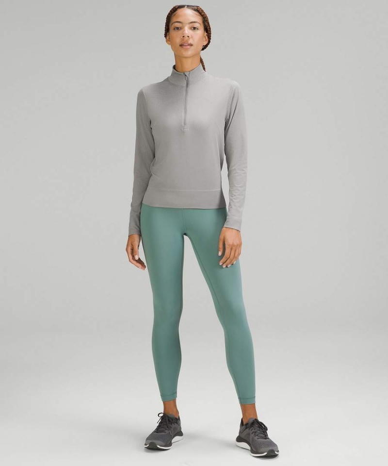 Camisa Manga Larga Lululemon Swiftly Relaxed Half Zip Mujer Gris Blancas Chile | 467AFDRXM