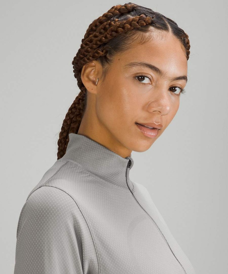 Camisa Manga Larga Lululemon Swiftly Relaxed Half Zip Mujer Gris Blancas Chile | 467AFDRXM