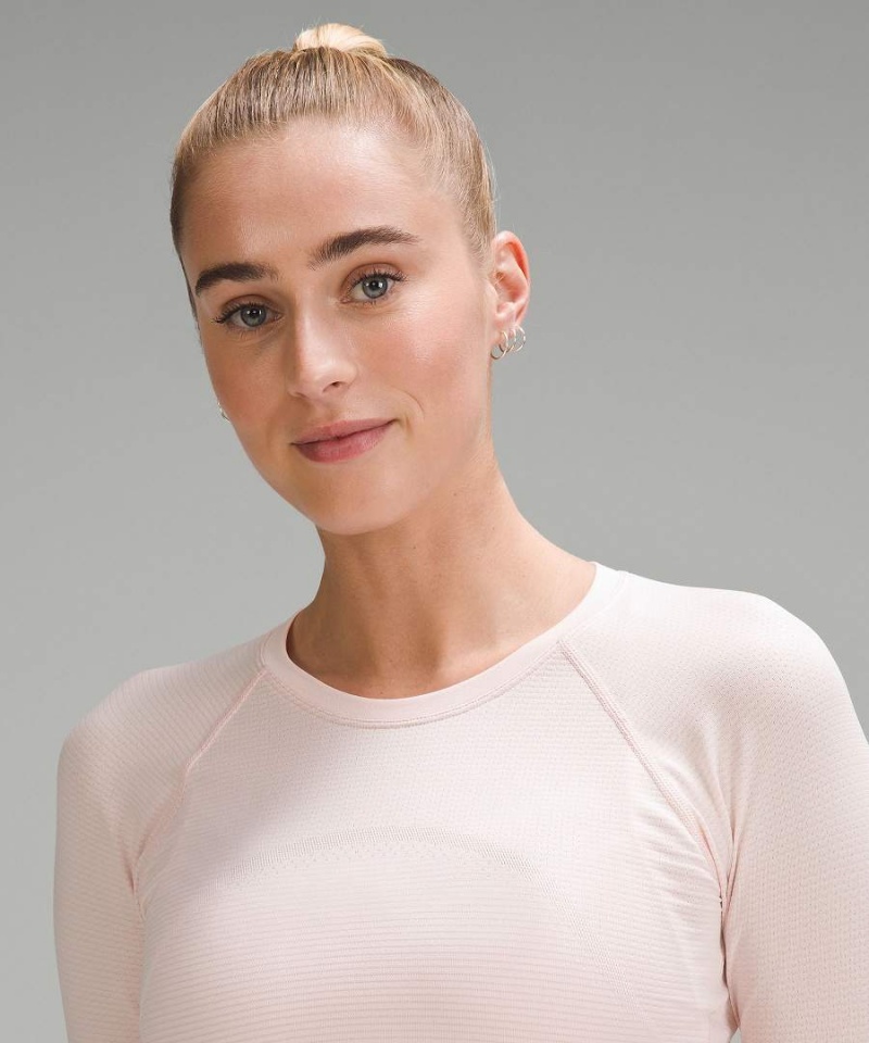 Camisa Manga Larga Lululemon Swiftly Tech Cropped 2.0 Mujer Rojas Claro Chile | 095NRFPWD